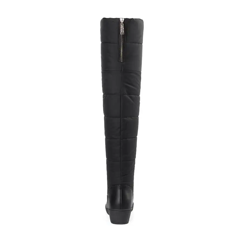 ASUMER New keep Warm Snow Boots For Women Platform Shoes Thigh High Boots Zip Thick Fur Over The Knee EUR Size 35-44