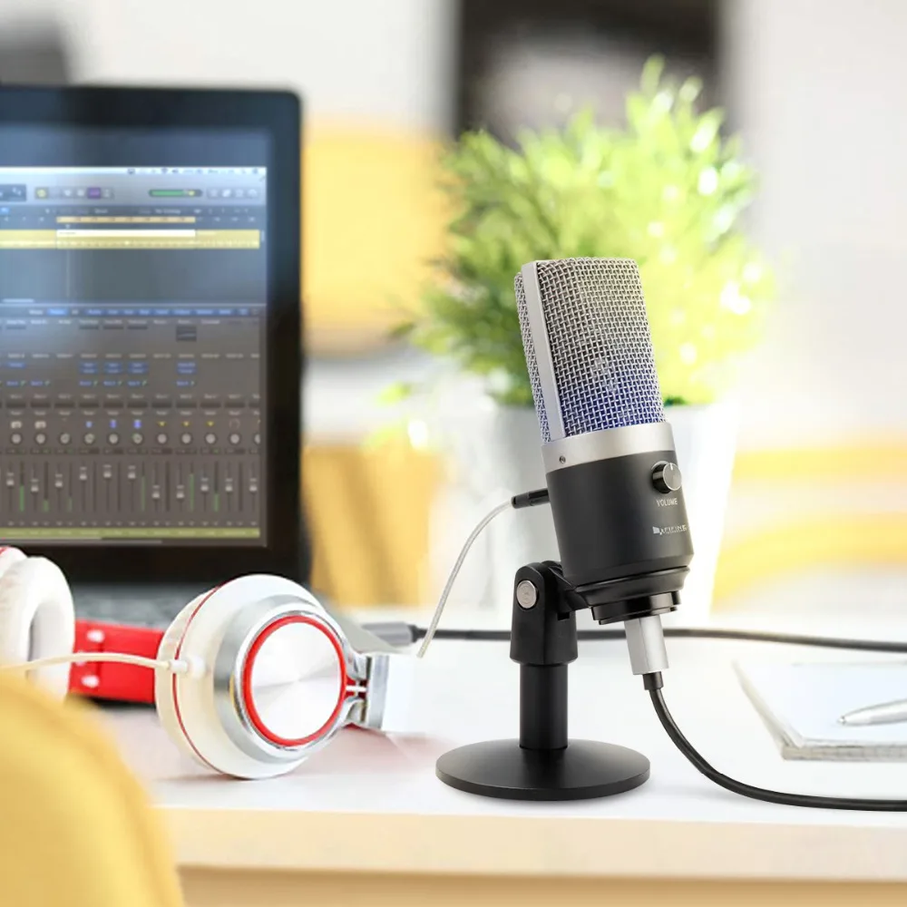 Конденсаторный USB микрофон FIFINE 670 1 профессиональный для записи Youtube Skype встреч игр