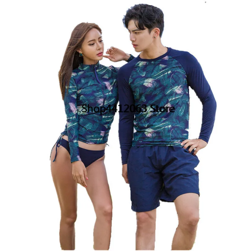 

Surfing Swimsuits For Women Swimwear New Arrival 2018 Swim Suit Swimsuit Indoor Two Piece Men Sun Zipper Long Sleeve Couple