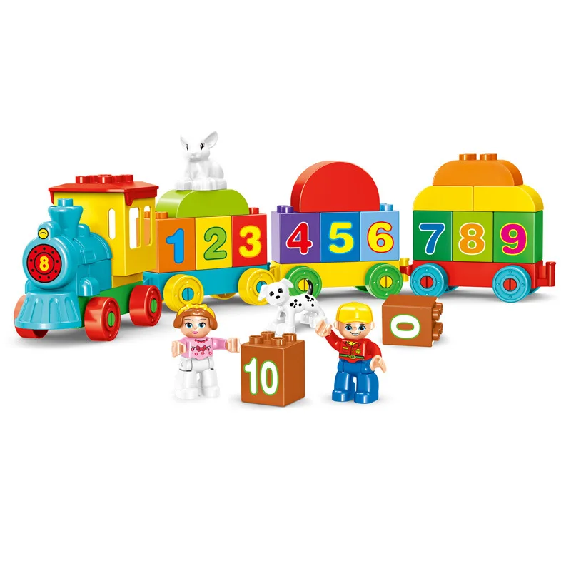 

68pcs Large particles Numbers Train Building Blocks Bricks Educational Baby City Toys Duplo