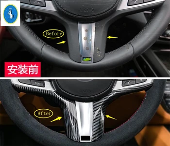 

Yimaautotrims Auto Accessory Steering Wheel Cover Trim 2 Pcs / Set Fit For BMW X3 G01 2018 2019 2020 Carbon Fiber Look