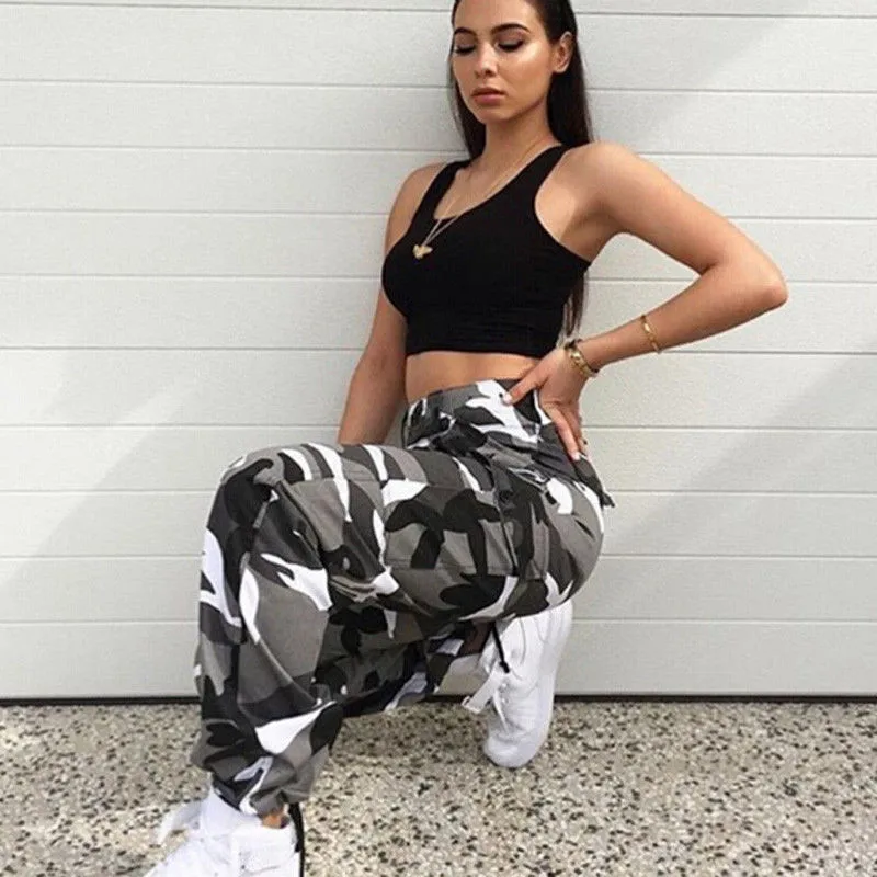  Women Fashion Camouflage Jogger Pants Women Military Harem Pants Pantalon Femme Trouser Ankle-Lengt