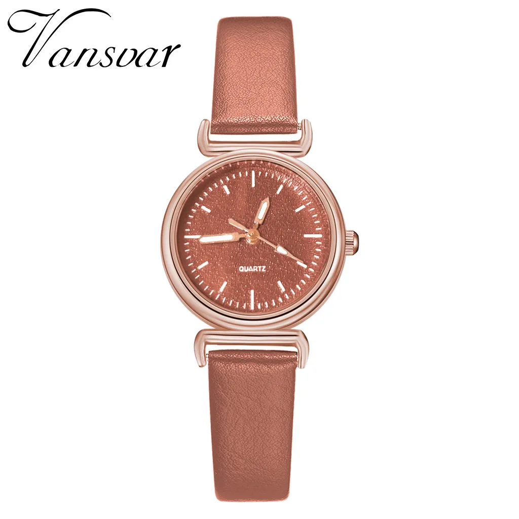 

Vansvar DROP SHIPPING Watches Women Casual Leather Band Watch Frosted Dial Analog Quartz Wristwatches Mar25p30