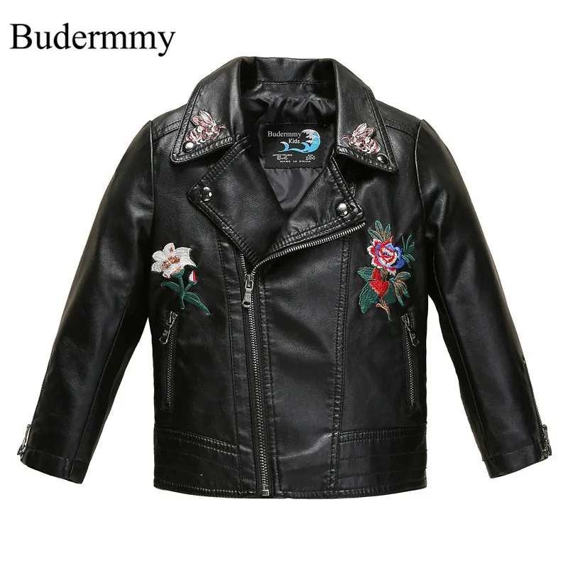 

Flower Winter Jackets for Girls Coats Leather Windbreaker for 3 4 5 6 Years Toddler Children's Jackets Clothes Outerwear