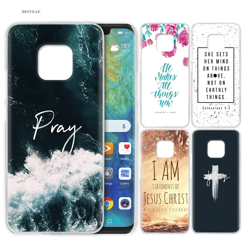 

Plastic Case for Huawei P20 Mate 20 P10 10 P9 P8 P30 Lite 2017 Pro P Smart Plus 2019 Smart+ Phone Cover Bible Verse Jesus Christ