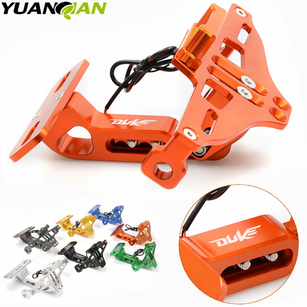 

FOR DUKE LOGO Motorcycle License Plate Bracket Holder For KTM DUKE 390 690 125 200 DUKE 85 80 160 125 250 450 500 EXC EXCF EXC