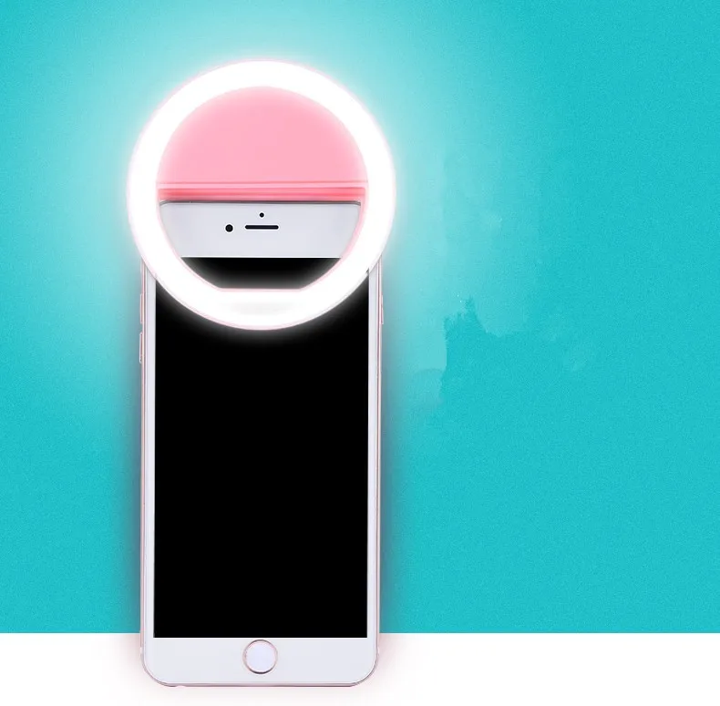 Универсальный роскошный светодиодный светильник-вспышка для смартфона, светящееся кольцо для селфи для iPhone 6, 7, 8 X Plus, samsung S6, S7, S8, S9, Redmi