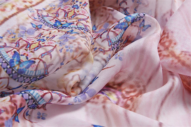 100% шелк уникальных печатных женщин Весна-осень бутик тонкий шарф шаль пашмины 130x130 см 2 цвета