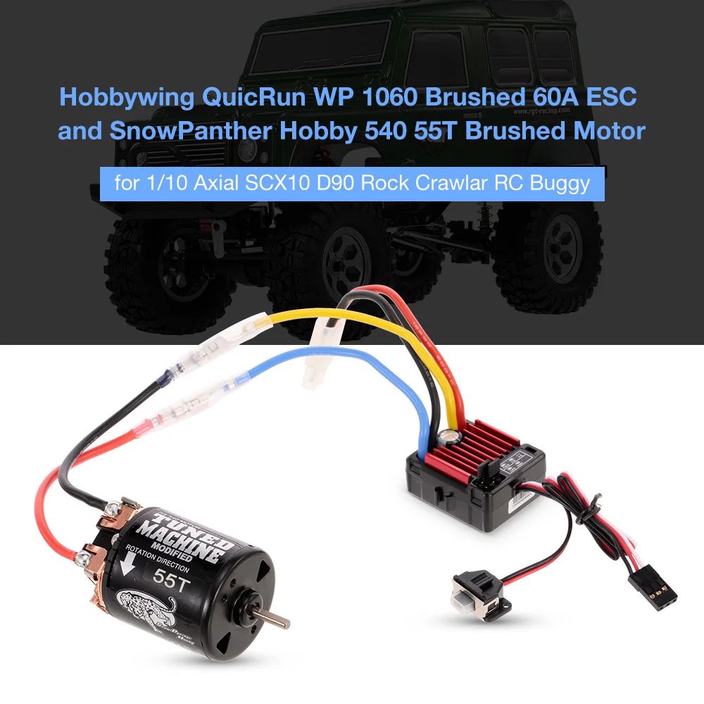 Автомобильный двигатель RC WP 1060 матовый 60A ESC 2 3S 6 V/3A BEC 540 55T щеточный для 1:10 осевой