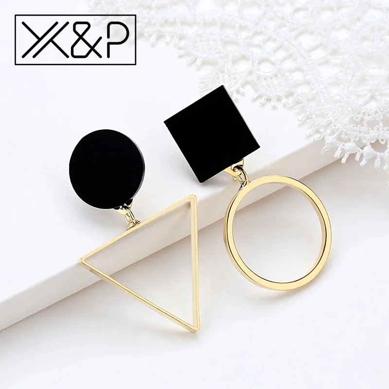 X & P модные треугольные круглые геометрические Асимметричные черные Висячие