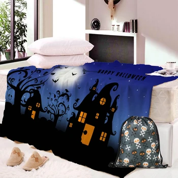 

Blanket Grim Reaper Printed Halloween Skull Big Size Weighted Blanket Sofa Throw Blanket Kid Bedding Adult Warm Winter Blanket