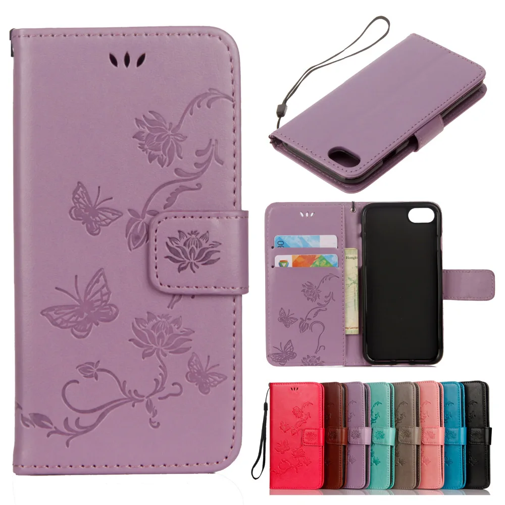 For Apple iPhone SE case pure color butterfly lotus cover For Apple