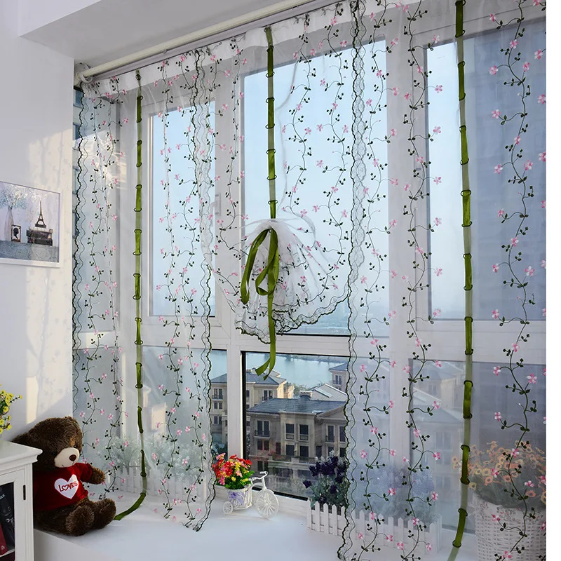 Blinds For The Living Room Window Curtains Embroidered