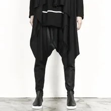 27-44 Мужская одежда модный стилист волос осень зима кожаная мозаика повседневные шаровары брюки плюс размер певица костюмы