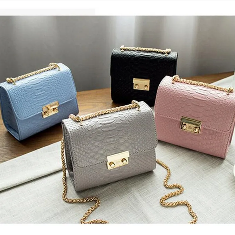 بارد ووكر جلد التمساح التمساح مصغرة النساء crossbody حقيبة صغيرة سلسلة حقيبة رسول حقيبة الكتف مع الوردي