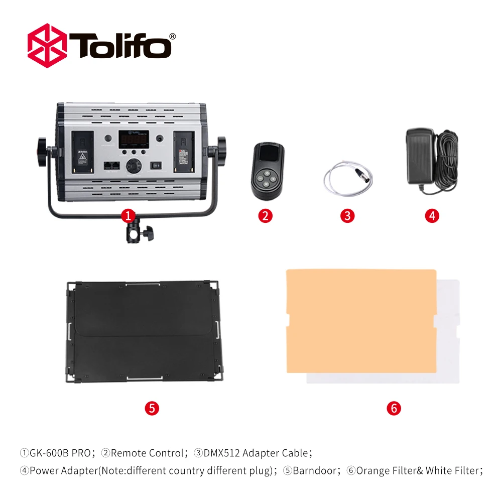 Tolifo GK600S 5600 K/3200 K Высококачественный супер тонкий беспроводной светодиодный студийный светильник с дистанционным управлением для фотосъемки и интервью