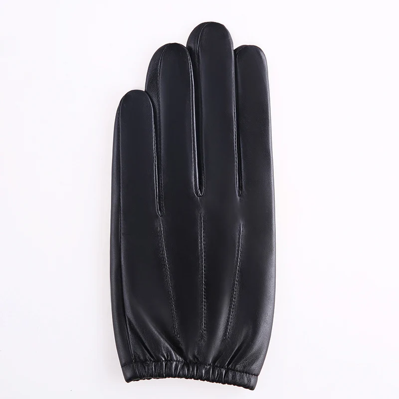 Genuine Leather Gloves Male Sheepskin Gloves Thin Short Style Spring Autumn Touch Screen Driving Man's Mittens MLZ101