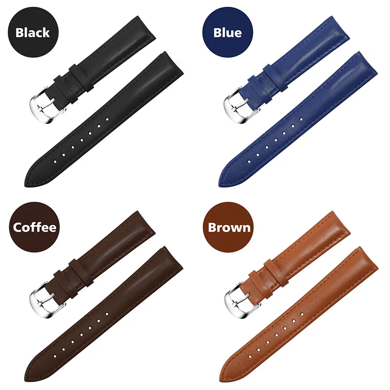 Ремешок для часов из натуральной кожи 18 мм 20 22 мм|black watchband|band 18mmwatchband genuine leather |