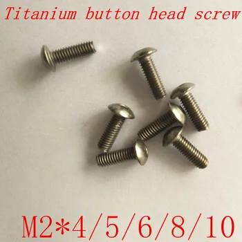 

50pcs ISO7380 titanium button head screw m2*4/5/6/8/10 titanium hex socket round head machine screw