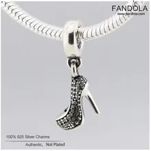 Мода 925 пробы серебро Ясно CZ обувь на шпильках очаровательные бусины-Подвески для изготовления ювелирных изделий бусина, талисман для браслета серебро 925 ювелирные изделия