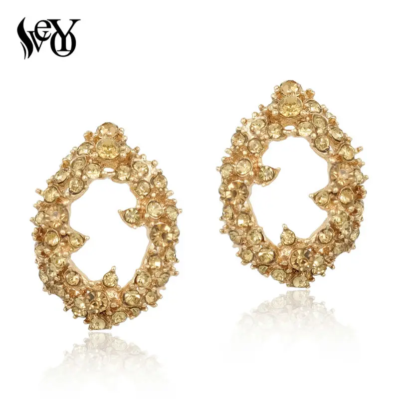 VEYO полный горный хрусталь капли воды выдалбливают серьги гвоздики для женщин модные женские серьги брендовые ювелирные изделия оптом