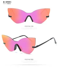 Lvvkee2017 moda cat eye sunglasses mujeres de los hombres de la marca marco grande irregular steampunk gafas gafas gafas de sol gafas feminino