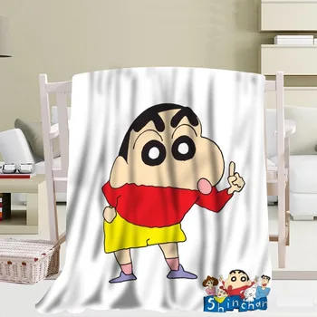 

Custom Crayon Shin Chan Travel Blanket Home TV Casual Relax for Family Soft Fluffy Warm Blanket