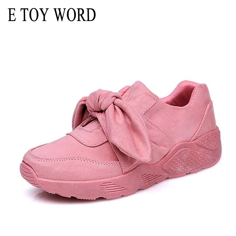 

E TOY WORD Women Sneakers Court style Girl Series Bow Flats Women Casual Shoes Breathable Pink Shoes Woman Dapato Feminino