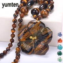 Yumten Women Statement Necklace Flowers Natural Stone Pendant Gemstone Men Accessories Fashion Short Necklace Crystal Jewelry Yumten Women Statement Necklace Flowers Natural Stone Pendant Gemstone Men Accessories Fashion Short Necklace Crystal Jewelry