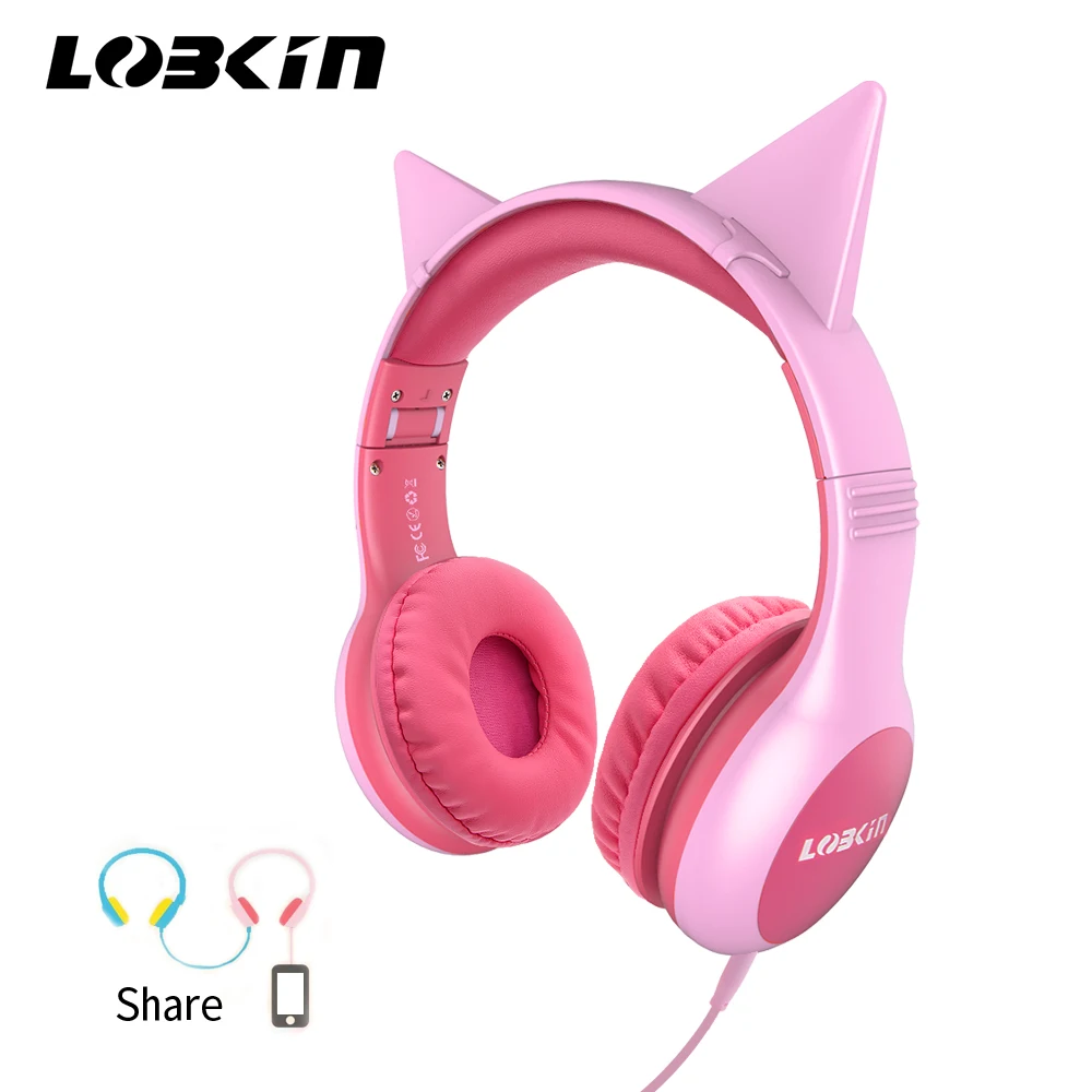 

Lobkin 2019 hot seller Kid Headphones Foldable Wired Headphones On-Ear Headsets Support 3.5 mm Audio Jack Headset-Pink