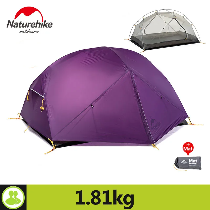 

Naturehike 2 Persons 3 Season Camping Tent 20D Nylon Fabic Double Layer Waterproof Tent NH17T007-M