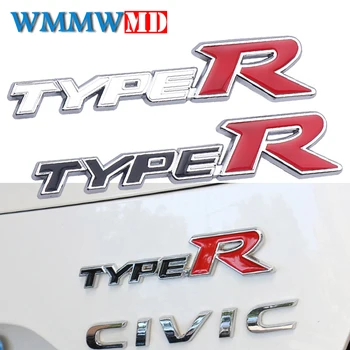 

3D Metal Car Sticker Auto Badge Emblem Decal For Honda CIVIC Type R Logo FD2 FD FA 5 Mugen TypeR Racing Car Styling Accessories