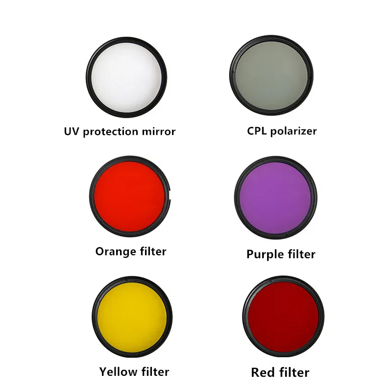 52mm Diving Filter Set Adapter Ring Waterproof lens cap UV CPL Yellow Red Purple Gray orange Filter For Gopro 5 6 Accessories (4)