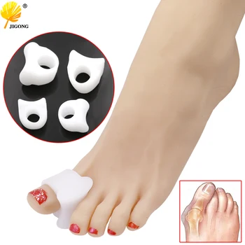 

1pair Hole Feet Foot Care Gel Toe Straighteners Separator Hallux Valgus Bunion Corrector Pain Relief