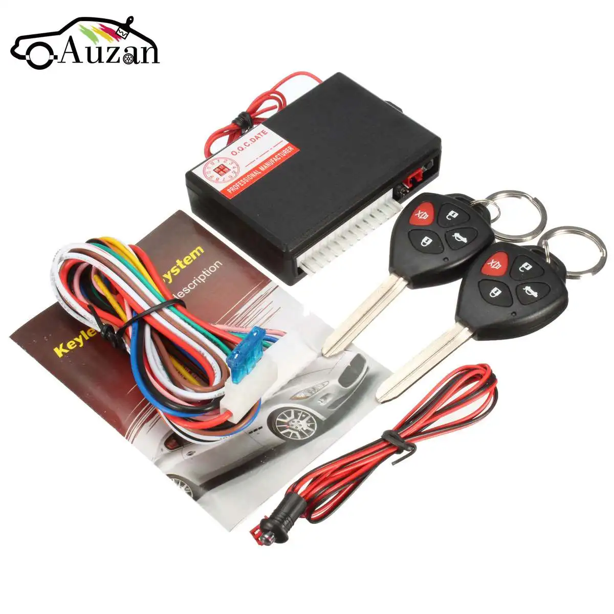 

Black 12V Car Vehicle Burglar Alarm Keyless Lock Entry Security System For Toyota 2 Remote
