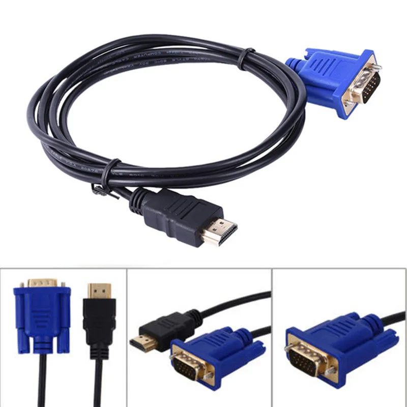1 8 м HDMI папа к VGA Мужской передачи провода видео HDTV конвертер адаптер кабель для