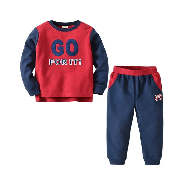 

Boys' Suit Crewneck Letter Children's Wear Long Sleeve Two-Piece Set