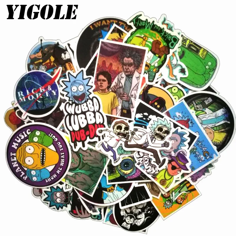 

50pcs/lot New Cucumbers American Drama Rick and Morty Funny Stickers PVC Laptop Skateboard Motorcycle Notebook Suitcase Sticker