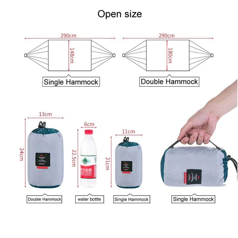 Naturehike Кемпинг Гамак Сверхлегкий портативный открытый гамак для отдыха 1-2 человек подвесной спальный кровать
