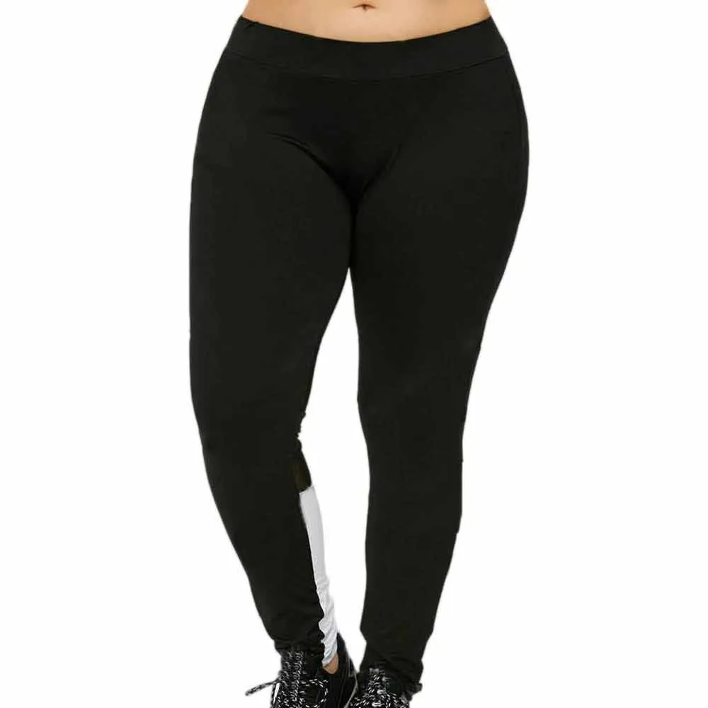 

Sportswear for women yoga leggings Trousers for women Athletic leggings Elastic Block Mesh Splicing gym leggings Plus Size