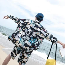 Yukata для мужчин Лето Бохо кимоно шорты пляжный костюм хаори азиатская одежда рубашка кимоно кардиган для мужчин японские пижамы для мужчин s FF2107