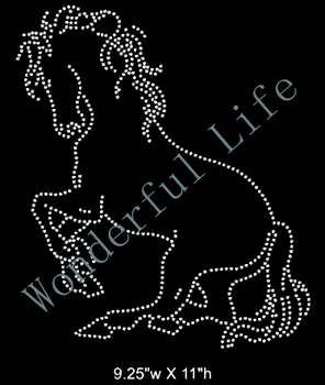 

Free shipping heat hot fix rhinestone design single horse jumping style many likes it is your style