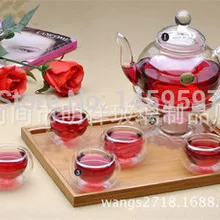 600 мл термостойкий стеклянный чайный сервиз/чайник, чайный сервиз, включающий 6 двойных чашек+ грелка, стеклянный чайник