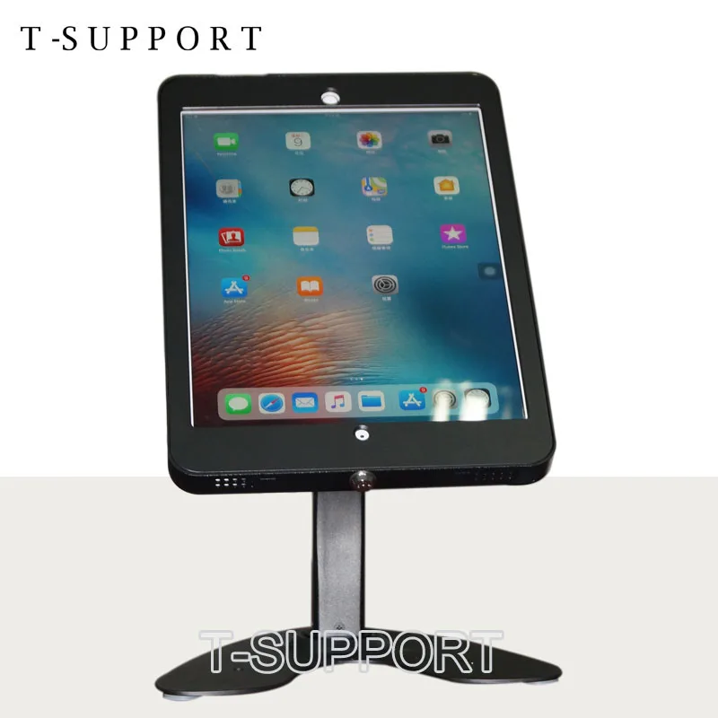 for 12.9 iPad Pro secuirty table stand with anti-theft enclosure 360 degree rotation base display kiosk POS lock holder mounting