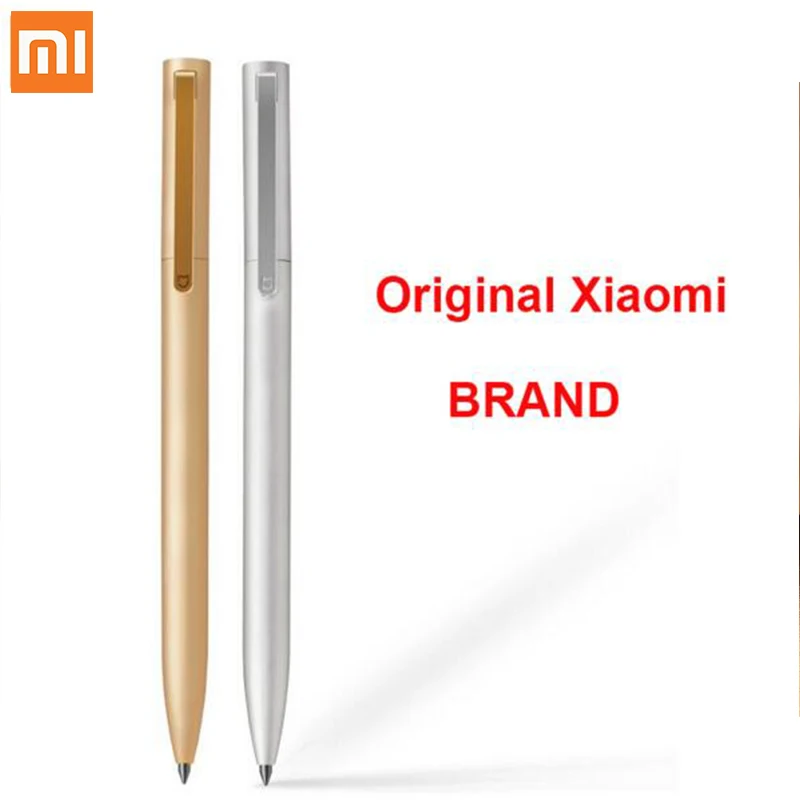 Xiaomi Gold серебристый mi jia 28g металлическая ручка mi Pen 0,5 мм Оригинальная xiaomi ручка для подписи, с заправкой чернилами синий красный черный