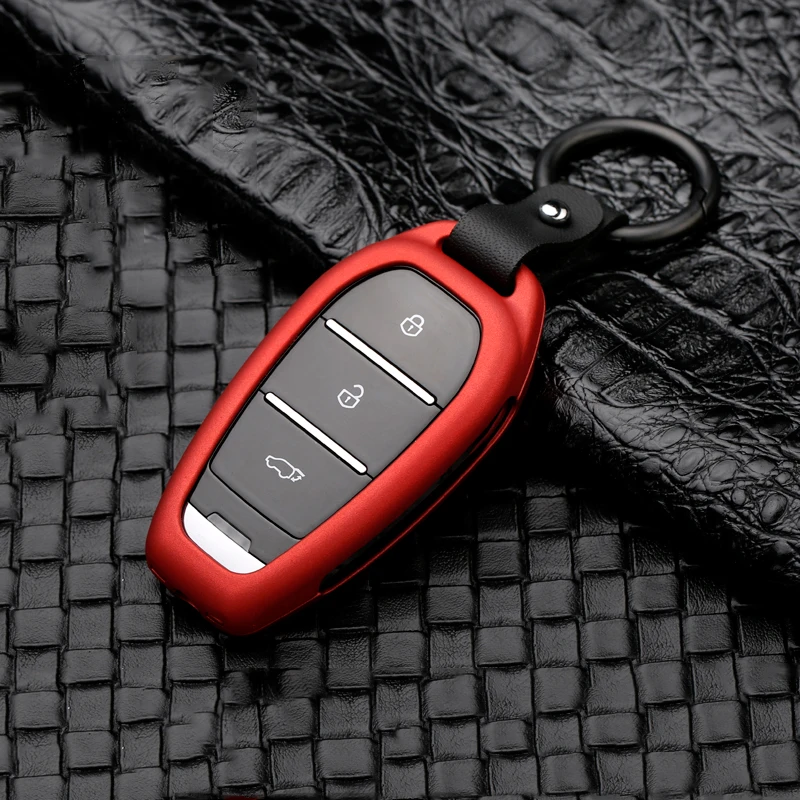 

Star Carbon stripe Wood grain Smooth surface For 2018 Zotye T600 Zotye T500 3 Buttons Smart Keys Metal keychain Curved design