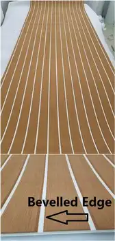 

Marine Boat Yacht RV Caravan EVA Teak Decking With Bevelled Edge Light Brown With White Stripe 900*2400*6mm 35" X 94"