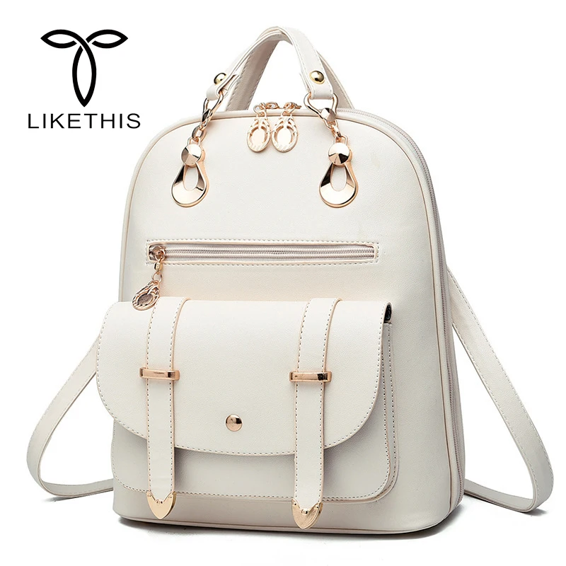 Las mujeres mochila para la escuela estilo bolso de cuero para la universidad de diseño Simple casuales de las mujeres plástico mochila mujer marcas famosas 18613