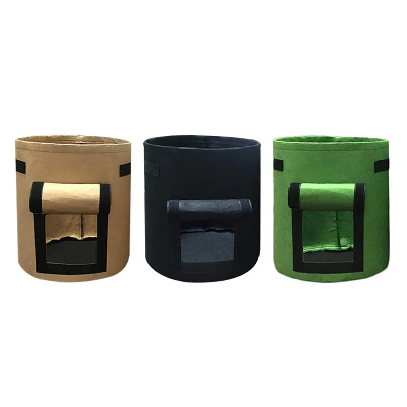 1PC Plant Grow Bags Nonwoven Cloth Pot Gardening Bag Vegetable Potato Planter Bag Garden Storage 30x30x35cm 35MR212
