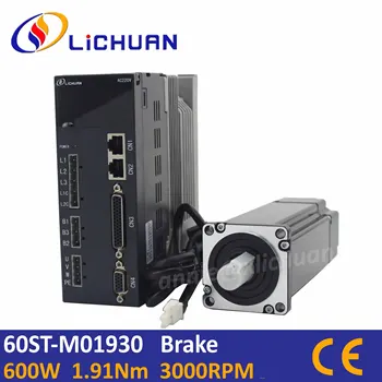 

servo motor 600W with brake and driver kit AC220V 0.6KW servo motor 3000rpm 50-60Hz 230v motor replace delta servo motor